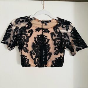 Temecula Black Lace Crop Top